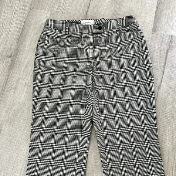 Calvin Klein Black and White Plaid Trousers - Picture 2 of 7
